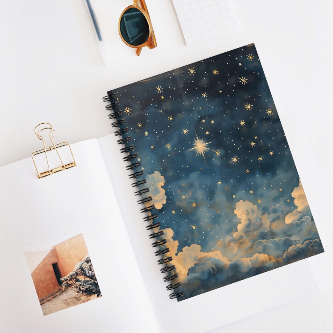 Vintage Celestial Spiral Notebook: Starry Sky Journal - Etsy