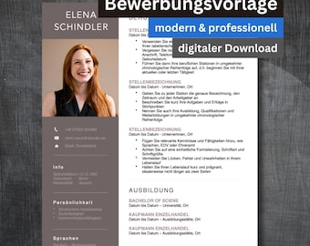 German CV template | Professional application templates for Word, Pages, LibreOffice, CV