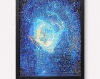 Moon Goddess Diamond Painting Wall Art for Witchy Home Decor | Celestial Spiritual Gift for Fantasy Lovers