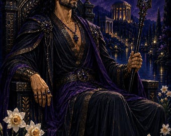 Hades Diamond Painting Kit | Greek God of the Underworld | Moody Fantasy Art | Gothic Home Decor | DIY Crystal Art | Square Drill Canvas