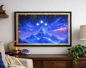 Celestial Mountain Diamond Painting 60x40cm | Framed Midnight Fantasy Wall Art