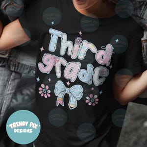 Preppy terug naar school png, derde leerjaar png, terug naar school 2025 trending ontwerpen, derde leerjaar shirtontwerpen leraar, preppy derde leerjaar png