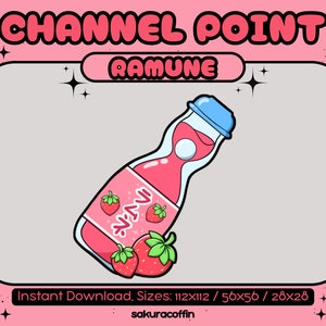 Strawberry Ramune Drink | Cute Twitch Channel Point Icon / Emote |