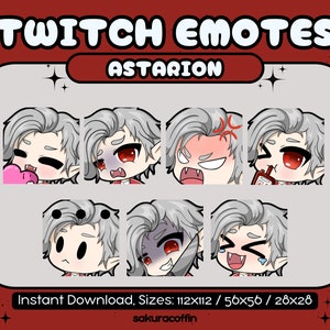 Astarion Bg3 Emotes | 7 Emotes for Twitch and Discord |