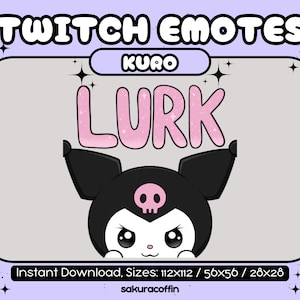 Kuro White Plush Lurk Emote | 1 Cute Emote for Twitch |