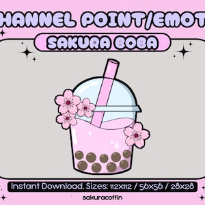 Sakura Boba Drink | Cute Twitch Channel Point Icon / Emote |