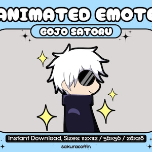 Cute Jjk Gojo Animated Emote | Kawaii Emotes for Twitch and Discord |