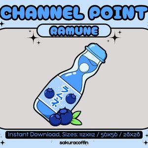Blueberry Ramune Drink | Cute Twitch Channel Point Icon / Emote |