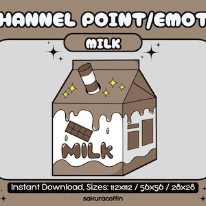 Chocolademelkdoos | Leuk Twitch-kanaalpuntpictogram/emote |