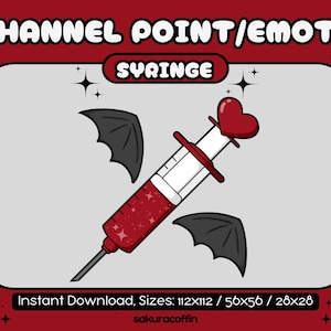 Syringe Bat Wings Red Channel Point Icon | Twitch Channel Points / Emotes |