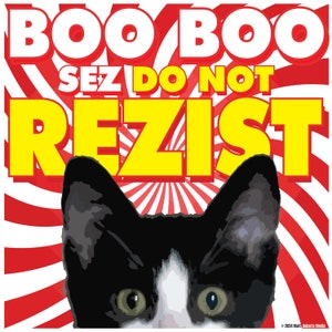 Boo Boo Sez...Do Not Rezist! Kitty Power Sticker