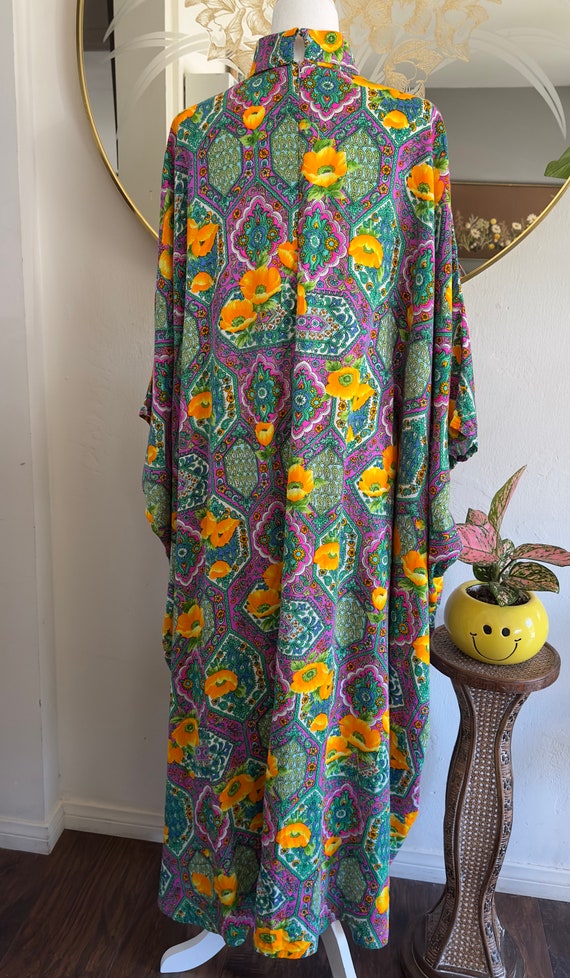 Vintage 70’s Homemade Psychedelic Poppy Caftan - image 3