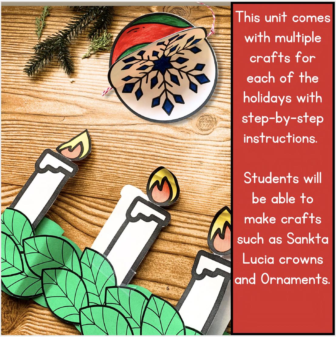 Winter Holidays Around the World Mini Book: Passport & Crafts Unit (1st ...