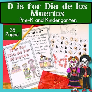 Dia dos Mortos (Dia de los Muertos) para estudo de unidade de educação domiciliar para pré-escola e jardim de infância, prática da letra D, artesanato, redação e muito mais!