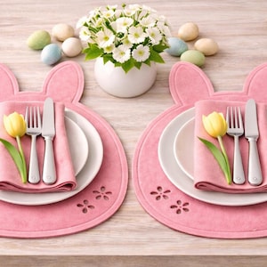 Easter Placemats for Kids | Bunny Placemat | Spring Table Decor | Felt Table Setting | Set of 2 4 or 6