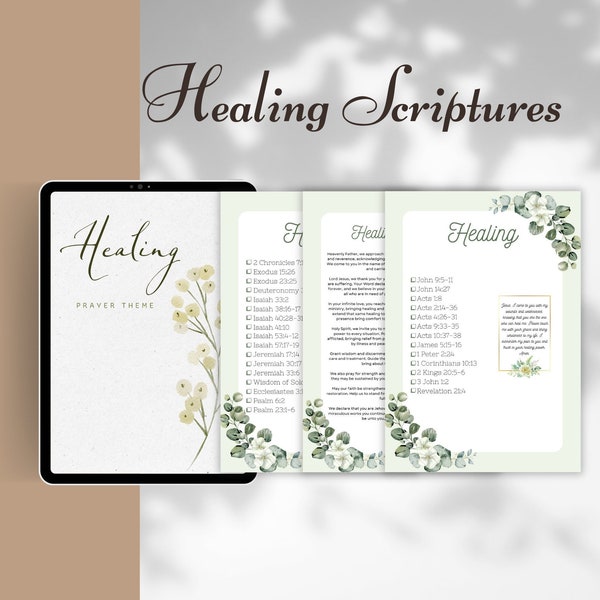 Prayer Bible Theme Healing Checklist