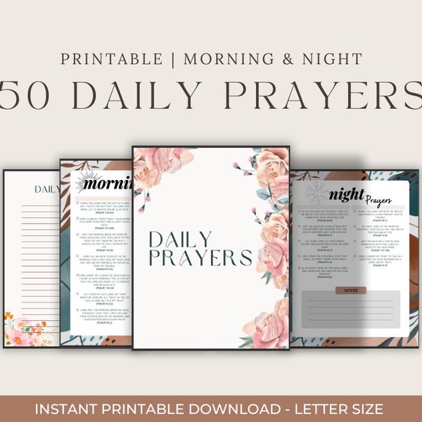 Prayer Bible Themes, 50 Prayers, Morning & Night Edition