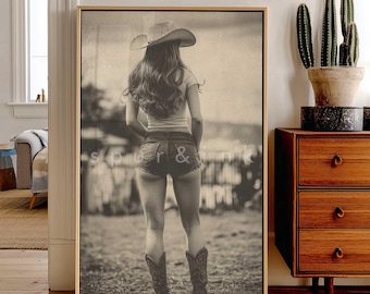 Cowgirl Wall Art, Western Home Decor, Rustic Texas Poster, Vintage Western Print, Cowboy Boots Wall Art, Country Farmhouse Wall Art
