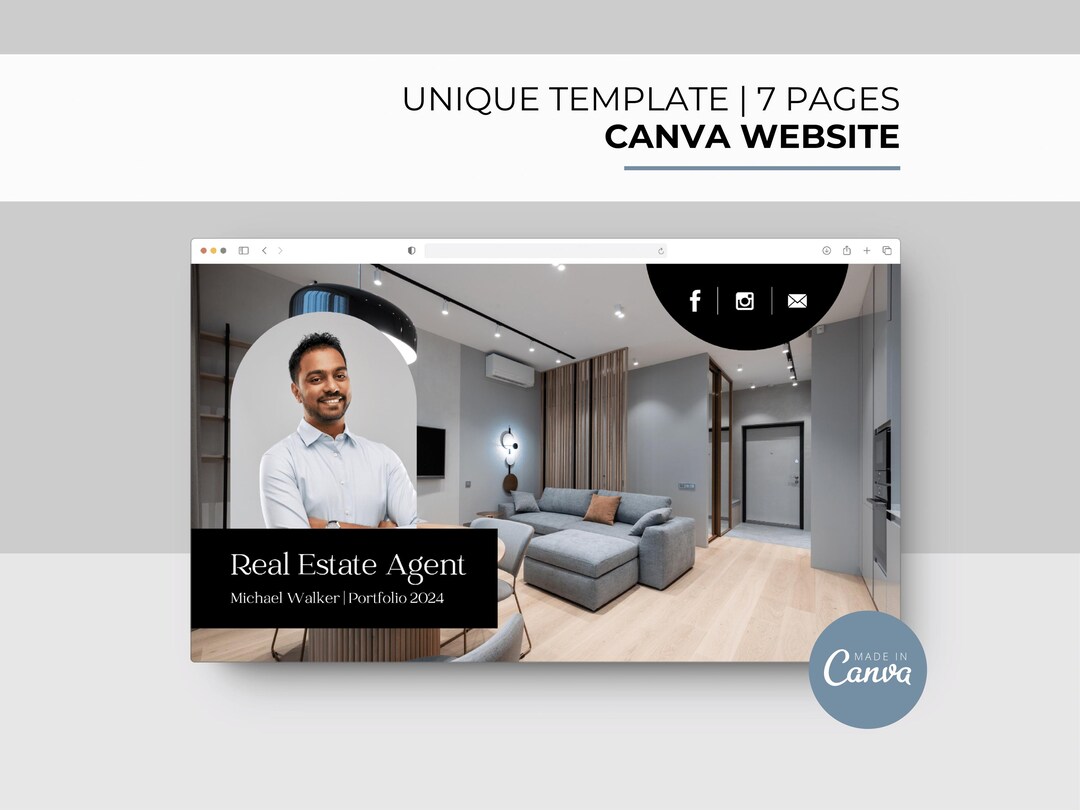 Real Estate Canva Website Luxury Canva Website Black Website Realtor ...