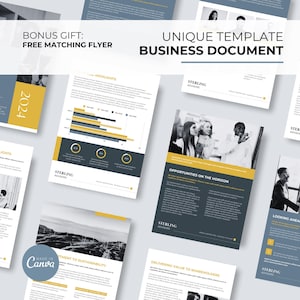 Business Report Template Annual Report Document Modern Professional Report Marketing Unique Luxury Report Canva Editable Template