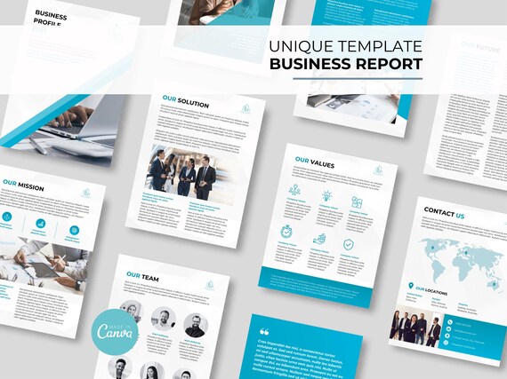 Business Document Template Business Proposal Template Modern Business Report Professional Document Template Booklet Design Corporate Blue