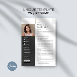 Resume Template Modern CV Template Modern Resume Template Professional Resume Template Clean Resume Template Canva Resume Template