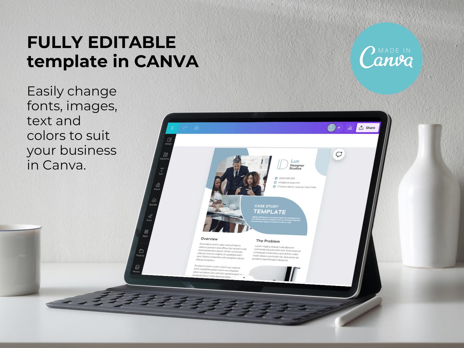 Modern Flyer Template Canva Clean Case Study Professional Case Study ...