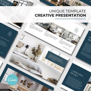 Real Estate Presentation Template Canva Template Professional Presentation Modern Template Architecture Presentation Portfolio in Canva