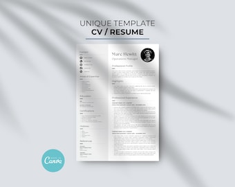 Modern Resume Template Modern CV Design Professional Canva Resume Template Clean Resume Design Unique Resume Template Design for Resume/CV