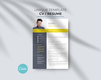 Professional Resume Template Modern CV Template Canva Resume Design Clean Resume Design Template for Professionals Unique Resume Design