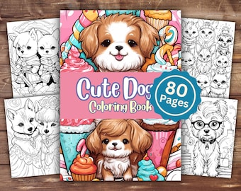 Cute Dog Coloring Book | INSTANT DOWNLOAD | Printable Coloring Pages | Dog Coloring Pages | Dog Lover Gift | Fun Kids Activity