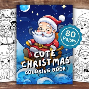 Cute Christmas Coloring Book | INSTANT DOWNLOAD | Printable Coloring Pages | Christmas Coloring Pages | Xmas Lover Gift | Adult Coloring