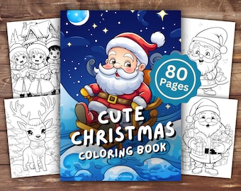 Cute Christmas Coloring Book | INSTANT DOWNLOAD | Printable Coloring Pages | Christmas Coloring Pages | Xmas Lover Gift | Adult Coloring