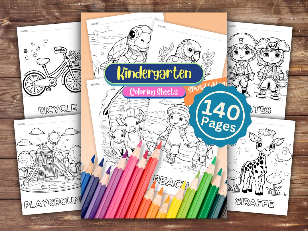 Kindergarten Coloring Sheet INSTANT DOWNLOAD Printable Coloring Pages ...