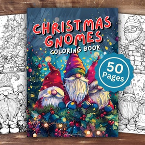 Christmas Gnome Coloring Book | INSTANT DOWNLOAD | Printable Coloring Pages | Christmas Gnomes Coloring Pages | Gnomes | Fun Kids Activity