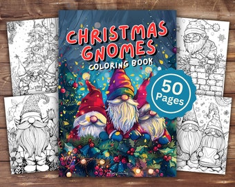 Christmas Gnome Coloring Book | INSTANT DOWNLOAD | Printable Coloring Pages | Christmas Gnomes Coloring Pages | Gnomes | Fun Kids Activity