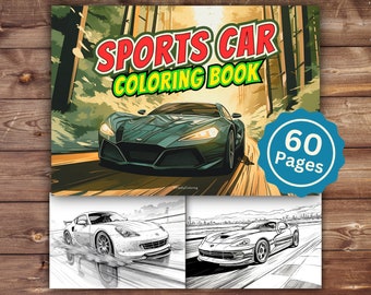 Sports Car Coloring Book | INSTANT DOWNLOAD | Printable Coloring Pages | Sports Car Coloring | Sports Car Lover Gift | Fun Kids Activity