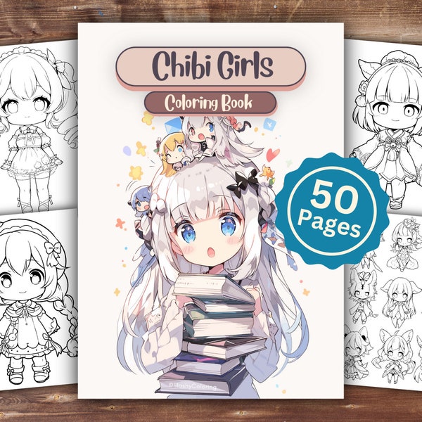 Chibi Girls Coloring Book | INSTANT DOWNLOAD | Printable Coloring Pages | Chibi Girls Coloring | Chibi Lover Gift | Fun Kids Activity