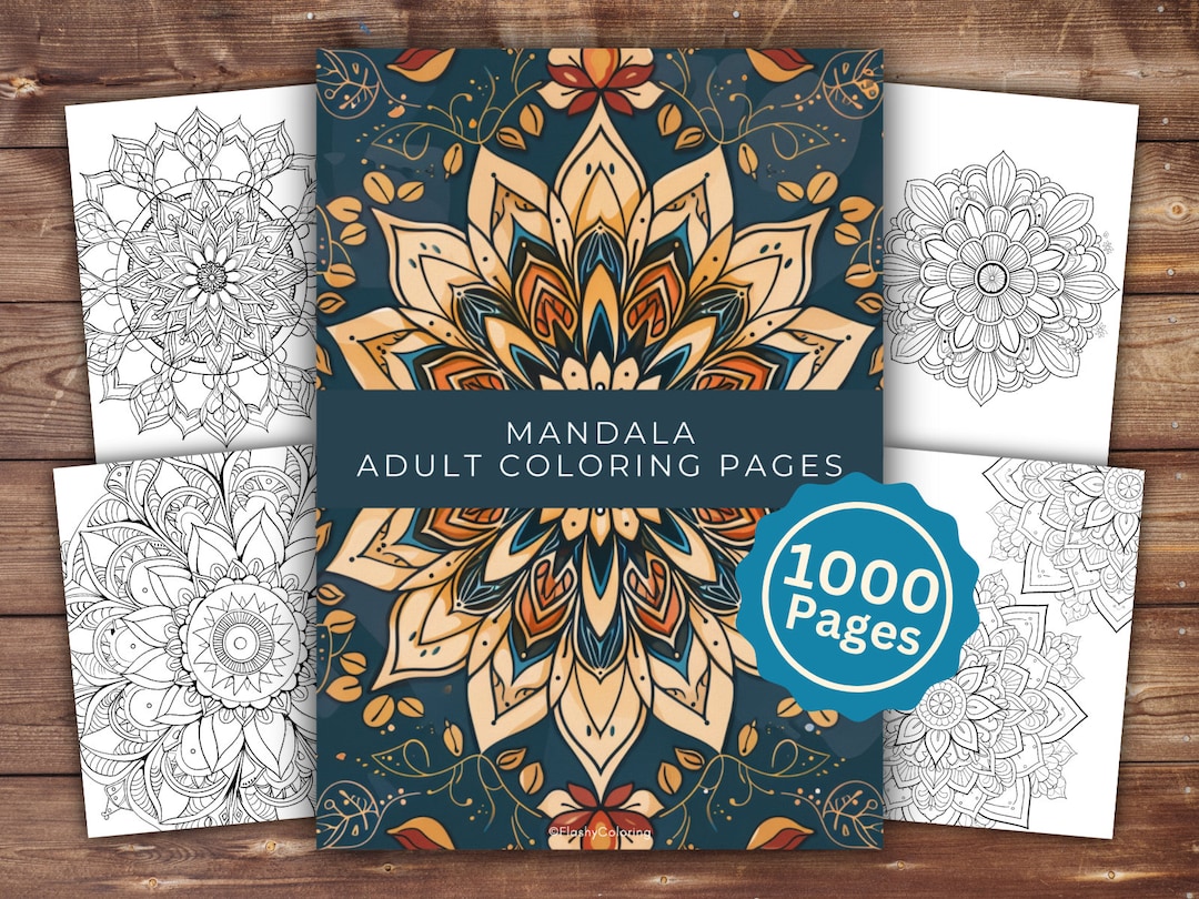 1000 Adult Mandala Coloring Book | INSTANT DOWNLOAD | Printable ...