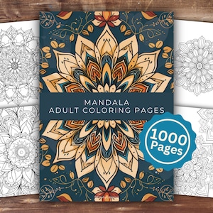 1000 Erwachsene Mandala Malbuch | SOFORTIGER DOWNLOAD | Druckbare Malvorlagen | Ausmalbilder Mandala Malvorlagen | Stress Relief Ausmalbilder