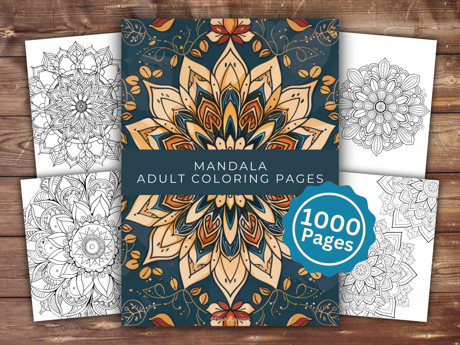 1000 Adult Mandala Coloring Pages Printable | Instant Download PDF | Stress Relief Mindfulness Coloring Book - Image 1