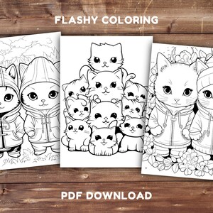 Puede incluir: Una p&aacute;gina para colorear imprimible con un grupo de gatos lindos que usan chaquetas y sombreros. Los gatos est&aacute;n dispuestos en forma de pir&aacute;mide, con el gato m&aacute;s grande en la parte superior. La p&aacute;gina para colorear es perfecta para los ni&ntilde;os que aman los gatos.