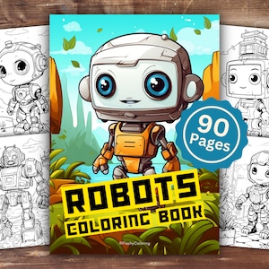 Robot Coloring Book | INSTANT DOWNLOAD | Printable Coloring Pages | Robots Coloring Pages | Robot Lover Gift | Fun Kids Activity | Robots