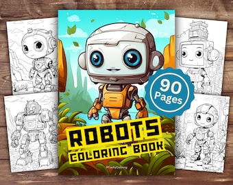 Robot Coloring Book | INSTANT DOWNLOAD | Printable Coloring Pages | Robots Coloring Pages | Robot Lover Gift | Fun Kids Activity | Robots