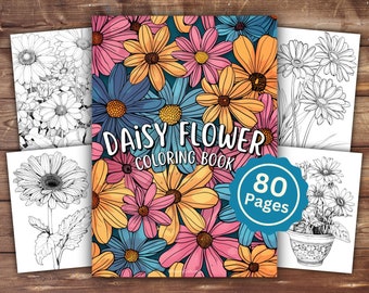 Daisy Flower Coloring Book | INSTANT DOWNLOAD | Printable Coloring Pages | Daisy Flower Coloring | Daisy Lover Gift | Adult and Kid Coloring