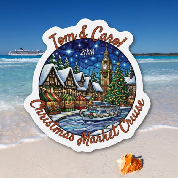 Personalized Christmas Market River Cruise Door Magnet