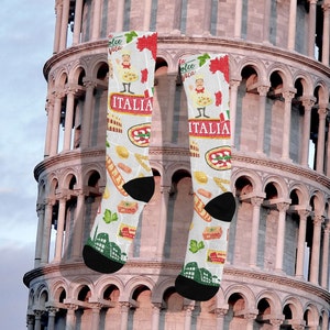 Italien-Reise-Geschenk-Neuheit-Socken, süße bunte italienische Lebensmittel-Socken, warme Winter-Karte von Italien-Socken