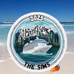 Alaska Cruise Door Magnet – Personalized Family or Group Magnet, Custom Stateroom Decor, Custom Name & Size Options, 5&quot;–8&quot;