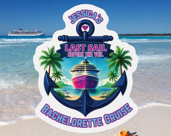 Personalized Last Sail Before the Veil Cruise Door Magnet | Bride Name Bachelorette Cruise