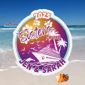Personalized Sisters Cruise Door Magnet: Custom Stateroom Decor